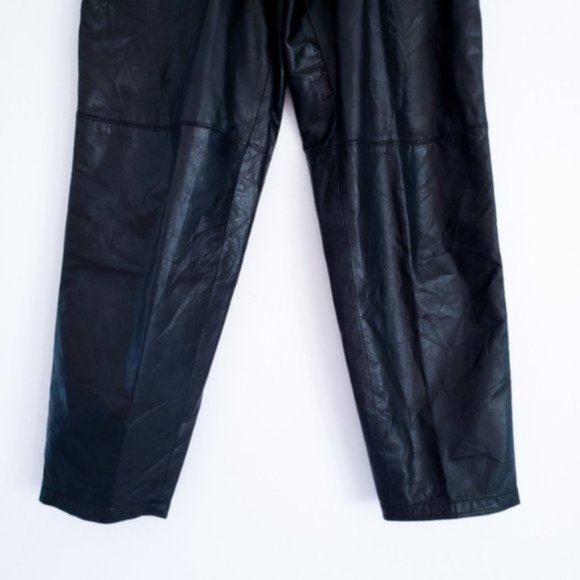 Vintage 80s Leather High Waisted Pants 8M - Picture 5 of 8